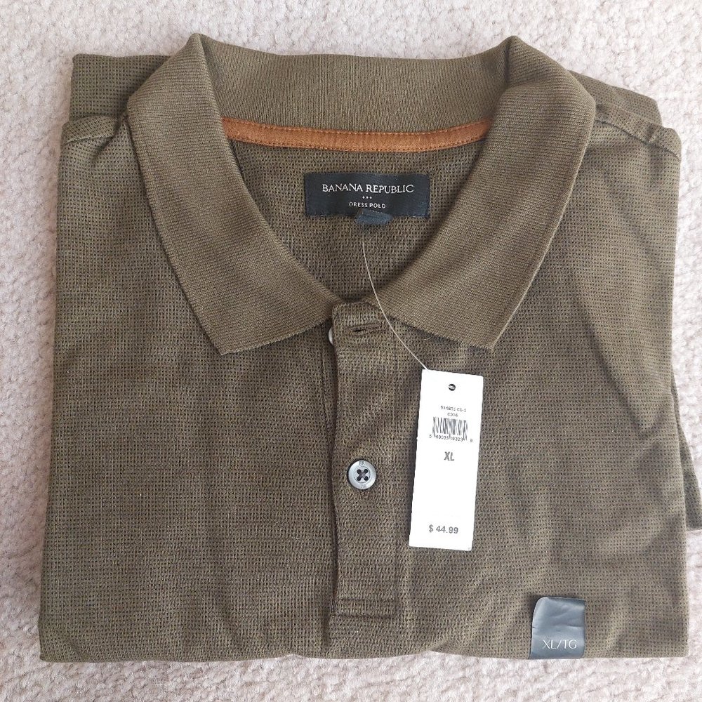 NEW Banana Republic Dress Polo Men's GTEEN XL